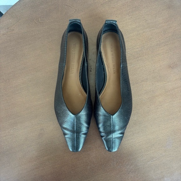 WHO WHAT WEAR Millie Flat Back Ballerina Boat Slip On Leather, Size 6.5 - Picture 9 of 15